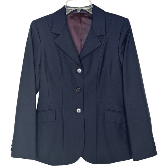 Vtg Y2K Beaufort Riding Apparel Charcoal Herringbone Equestrian Blazer small - Picture 2 of 14